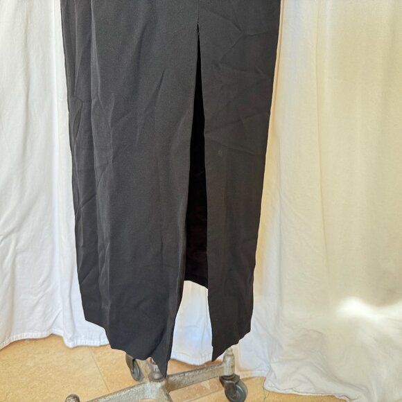 BB Collections Blk white Off Shoulder Crepe Twisted Front Taffeta Gown Dress 8 - Picture 2 of 7